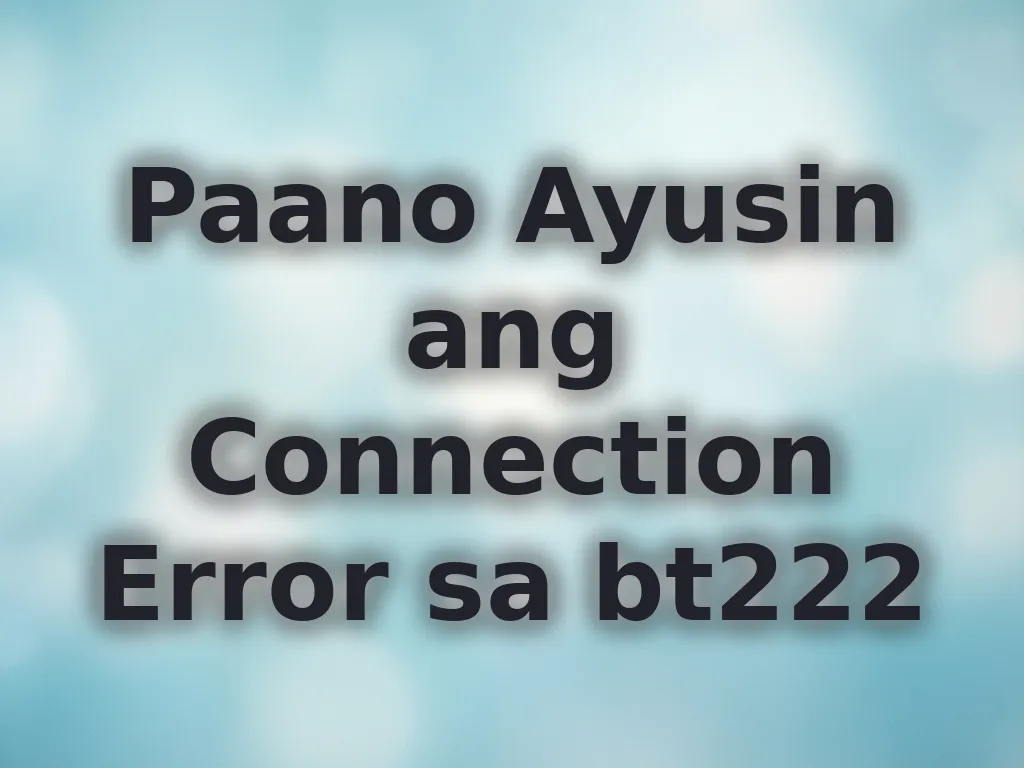 Connection troubleshooting guide